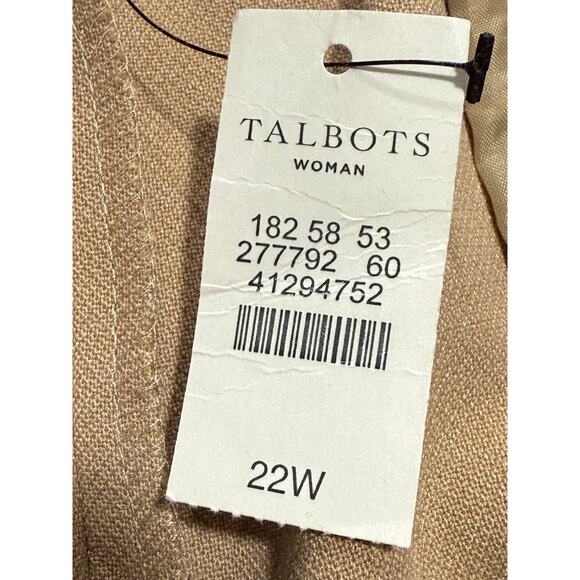 NWT Talbots Hampshire Dress Pants Women's Plus Size 22W Tan Khaki Office Career - Picture 3 of 11